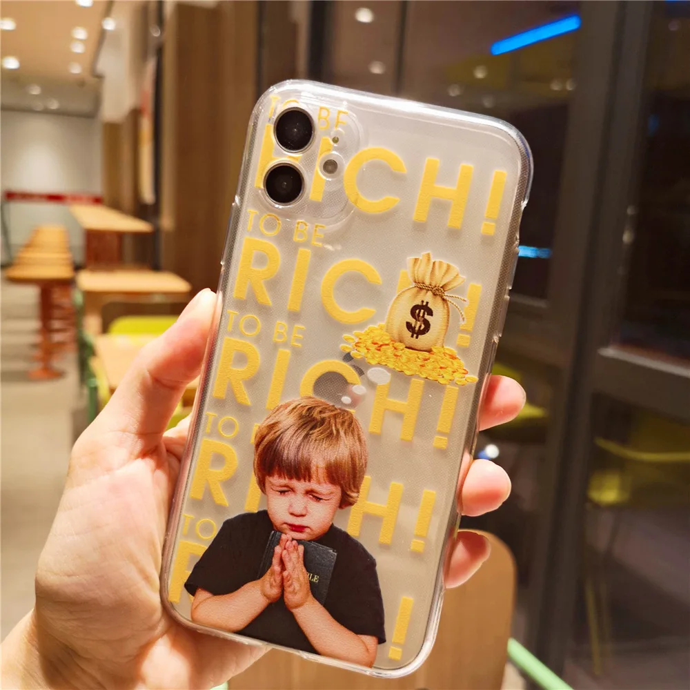 

Funny Cool Boy Money Dollar Cute Phone Case For Iphone15Pro Max 14 13 12 Mini 11Pro 7/8P Ins Hot Soft Cover