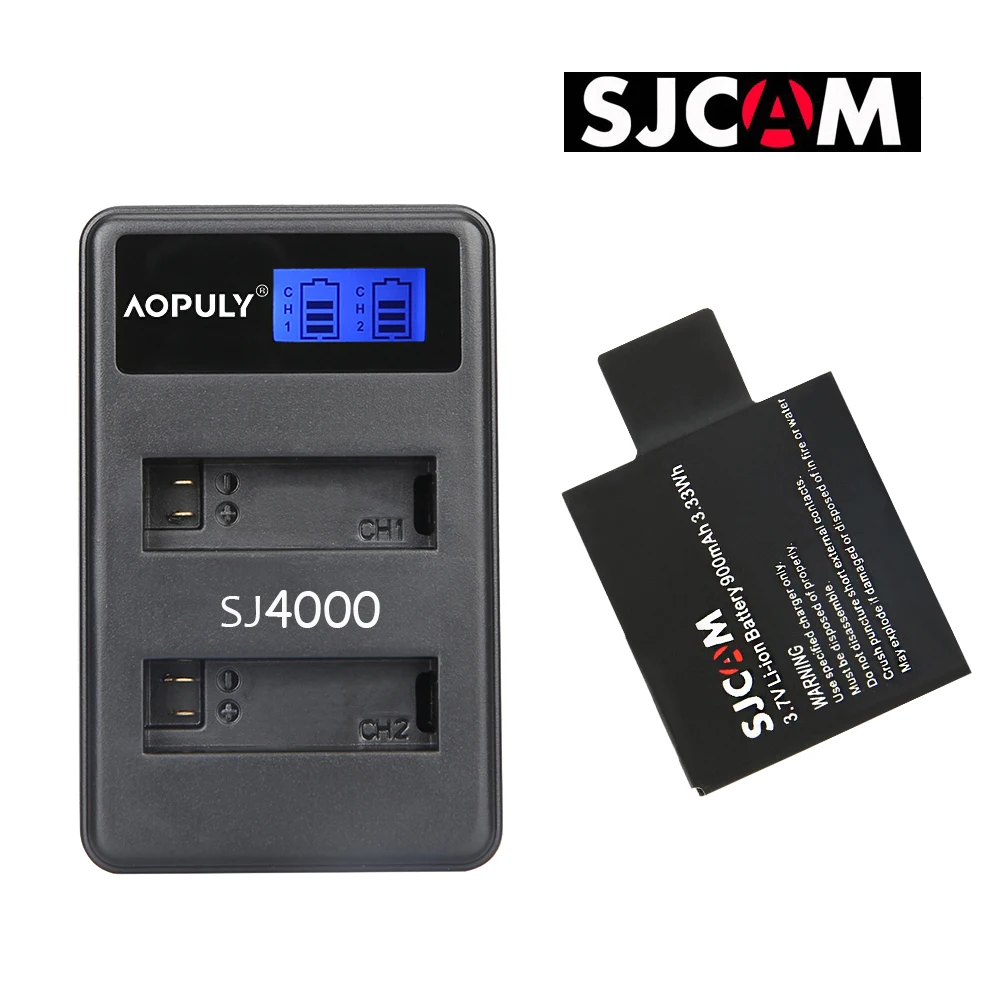 SJCAM SJ4000 PG1050 Камера Батарея Li-Ion Батарея зарядное устройство для спортивной экшн-камеры SJCAM SJ5000 SJ6000 SJ8000 M10 EKEN 4K H8 H9 GIT-LB101 GIT Батарея - Цвет: 1 pcs and 1 charger