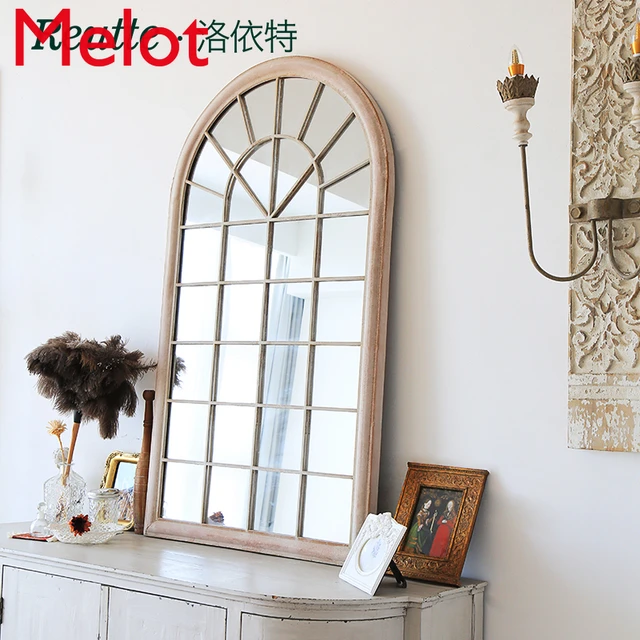 Miroir mural décoratif pour couloir, miroir en spanMirror complet, faux  vêtements, américain, fenêtre, sol - AliExpress
