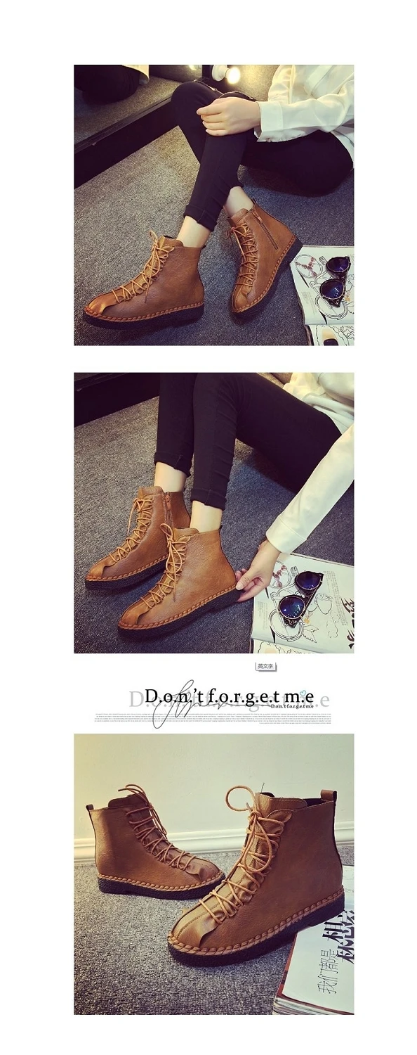 Harajuku Martin boots female autumn boots England style high to help retro winter shoes flat Korean students fashion shoes
