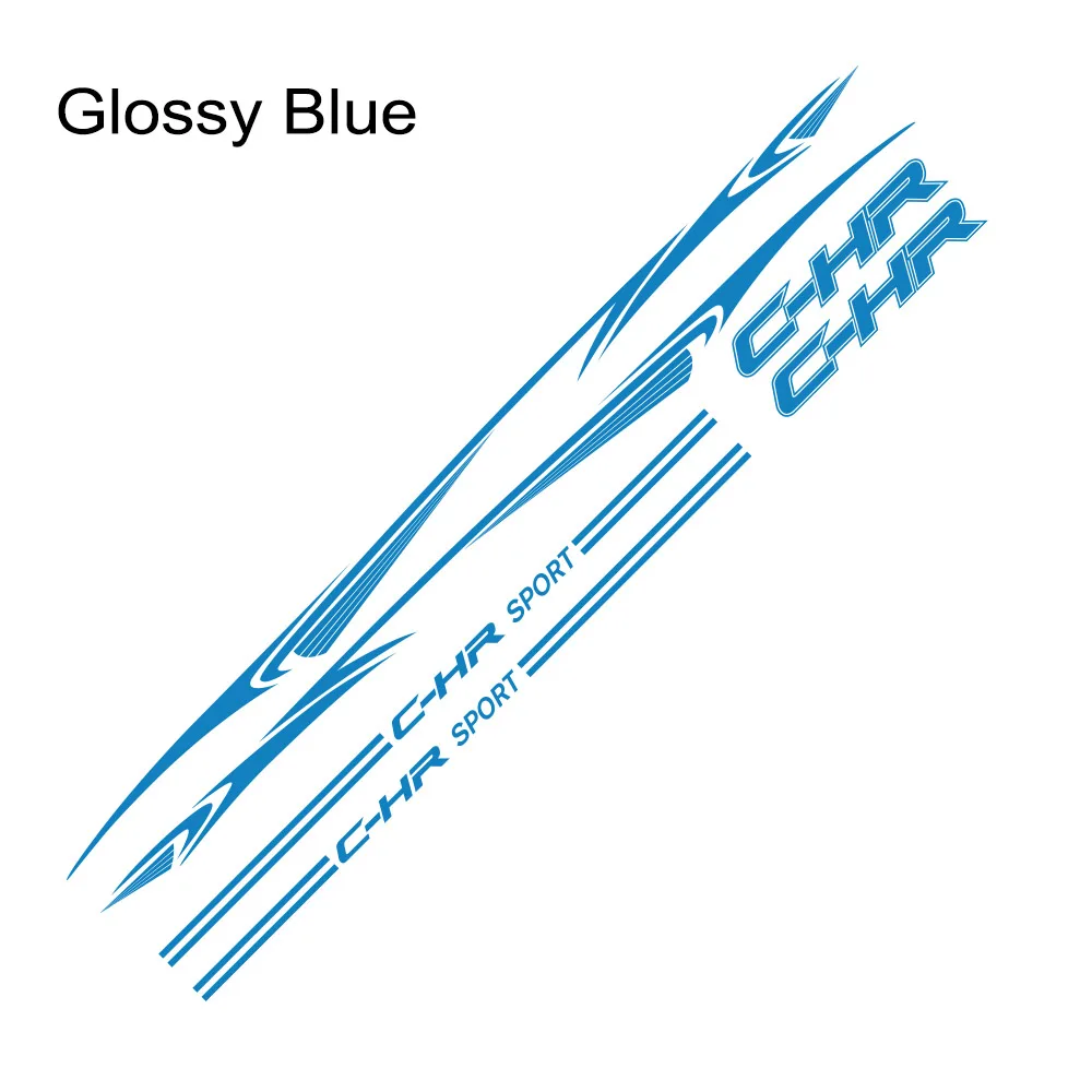 Glossy Blue 1 компл., наклейка для автомобильной двери, боковой линии талии, Наклейка для Toyota CHR, пленительная виниловая, авто, украшения для тела, аксессуары, наклейки для автомобиля - Название цвета: Glossy Blue