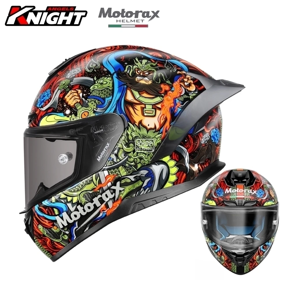 thumbnail image 1 of Casco de motocicleta MOTORAX Casco Moto Certificación ECE Casco de carreras de motocross Estilo grafiti con cola Casco todoterreno Casque, 1 of 5