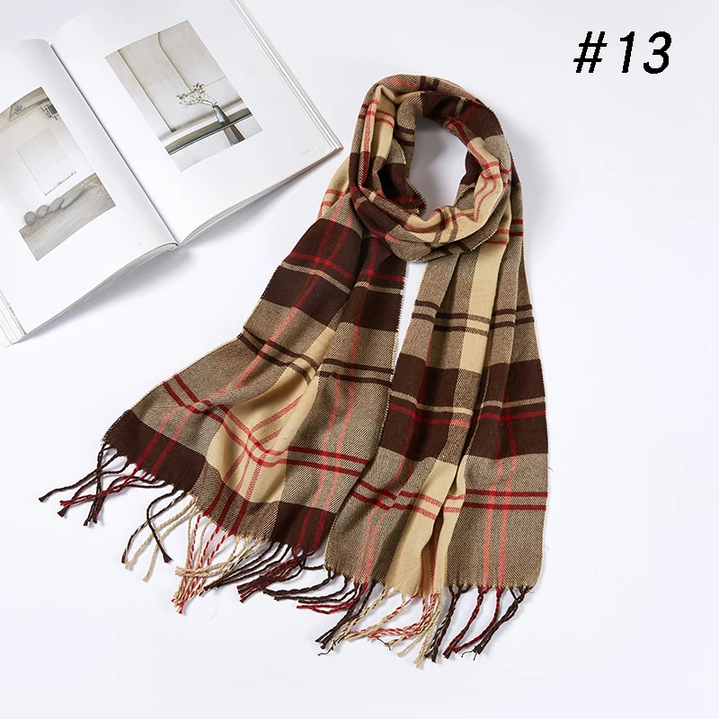 small size 180*30cm Brand Designer Winter Cashmere Scarves Men Scarf Cheap Warm Unisex - Цвет: color 13