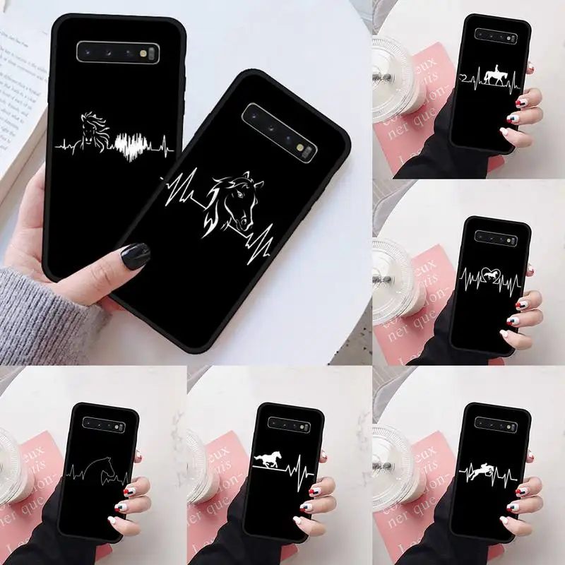 

Horse Pony Horse Heartbeat Phone Case For Samsung Galaxy S5 S6 S7 S8 S9 S10 S10e S20 edge plus lite