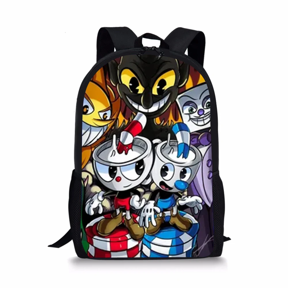 HaoYun модный детский школьный рюкзак Cuphead Mugman, 3D принт, детская школьная сумка, рюкзак для путешествий с рисунком аниме