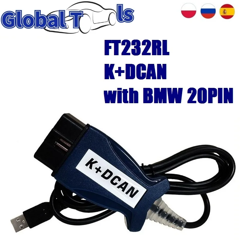 OBD2 K DCAN-сканер с переключателем чипом FT232RL для Φ k + dcan кабеля интерфейса CAN |