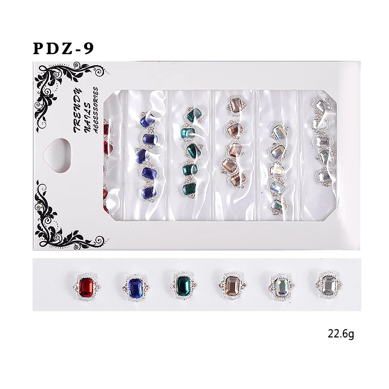 RBAN NAIL 3D Charm Nail Art Rhinestone Decorations Shiny Crystal Jewelry Different Kinds Manicure Accessories Tools - Цвет: S08075