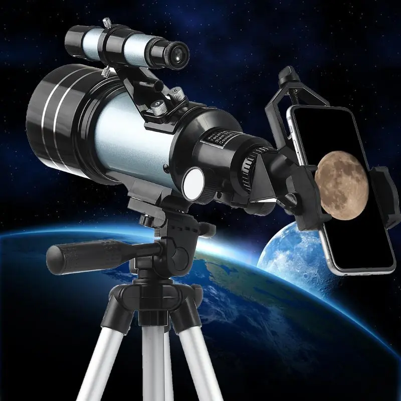 Professional HD Zooming Outdoor 150X Refractive Space Astronomical Telescope with Tripod Moon Watching for Kids Adults Gifts