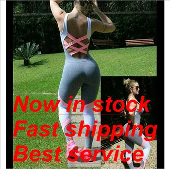 

Fashion Women Sexy Backless Bandage Jumpsuit Sports Gym Running Yoga Sportswear Clothes