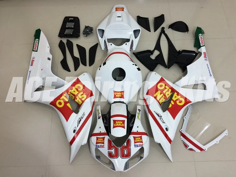

Injection Mold New ABS Motorcycle Full Fairings kit Fit for CBR1000RR 06 07 CBR1000RR CBR1000 2006 2007 body set yellow red 58