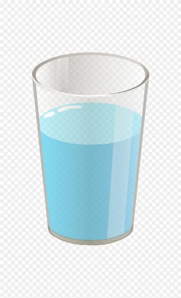 玻璃蓝色绿松石塑料一杯水