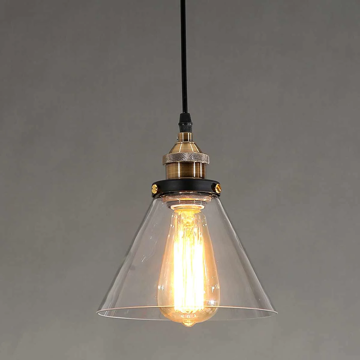 

Vintage Pendant Lights Glass Pendant Lamps Loft Industrial Hang Lamp Smoky Grey Modern Lustre Pendent