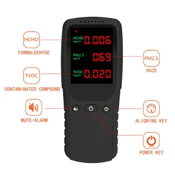 

Air Quality Detector TVOC HCHO PM2.5 Monitor Digital Gas Analyzer Tester