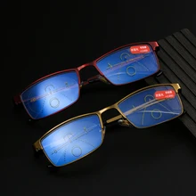 1 шт. унисекс анти синий свет излучения очки при дальнозоркости прогрессивные многофокусные очки для чтения Регулируемые очки для ухода