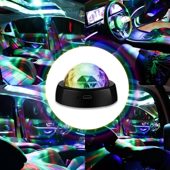 

LEEPEE Magic Stage Effect Lights DJ RGB Colorful Music Sound Lamp USB Rechargeable Auto Decoration Car LED Atmosphere Light