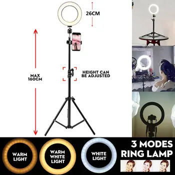 

10 Inch Photo Studio lighting LED Ring Light Photographic Selfie Ring Lighting With Tripod for Smartphone Youtube Makeup Video