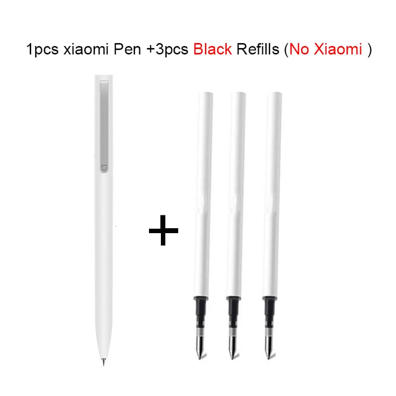 1pen and 3Black ink Xiao mi jia чернильное перо mi Pen 9,5 мм ручка для подписи PREMEC гладкая швейцарская заправка mi Kuni японские чернила черный/синий лучший подарок - Цвет: 1pen and 3Black ink
