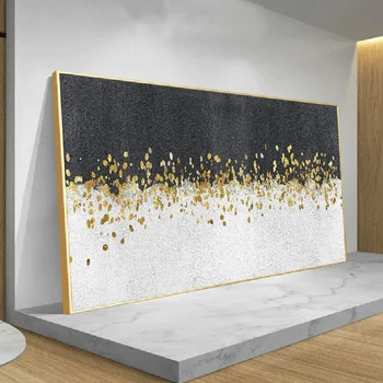 

Abstract Black White Dancing Star Canvas Prints Golden Decorate Posters Picture On Modern Canvas Wall Art For Living Room