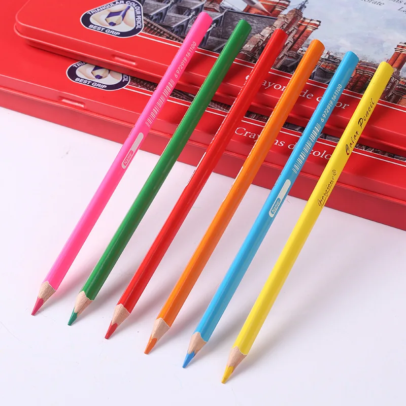 12/24/36/48/72 colori matite colorate set di spessore triangolo colorato Grassa log di pittura per bambini di disegno del fumetto rifornimenti di Arte matita - immagine 3