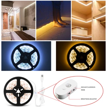 

LEADLY Motion Sensor Bed Light Flexible LED Strip Motion Sensor Night Light Bedside Lamp LED 3 Mode Motion Flexible LED Strips