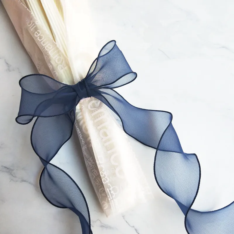 1 м/рулон свернутая кромка органза шифоновая Лента Сделай Сам банты для волос