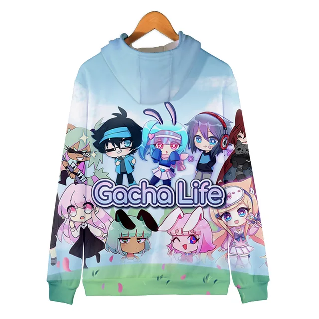 Gacha vida para baixo jaquetas manga longa hoodies kawaii hoodie japão  roupas - AliExpress