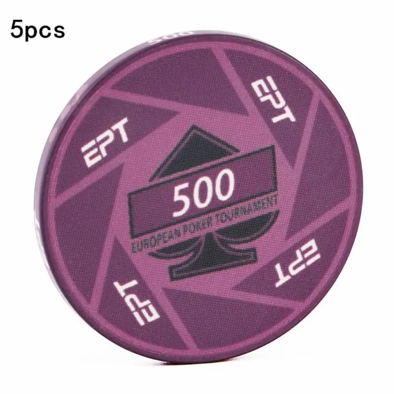 5 шт. EPT керамические Техасские покерные фишки профессиональные казино Pokerstars круглые монеты костюм для настольных игр - Цвет: 500