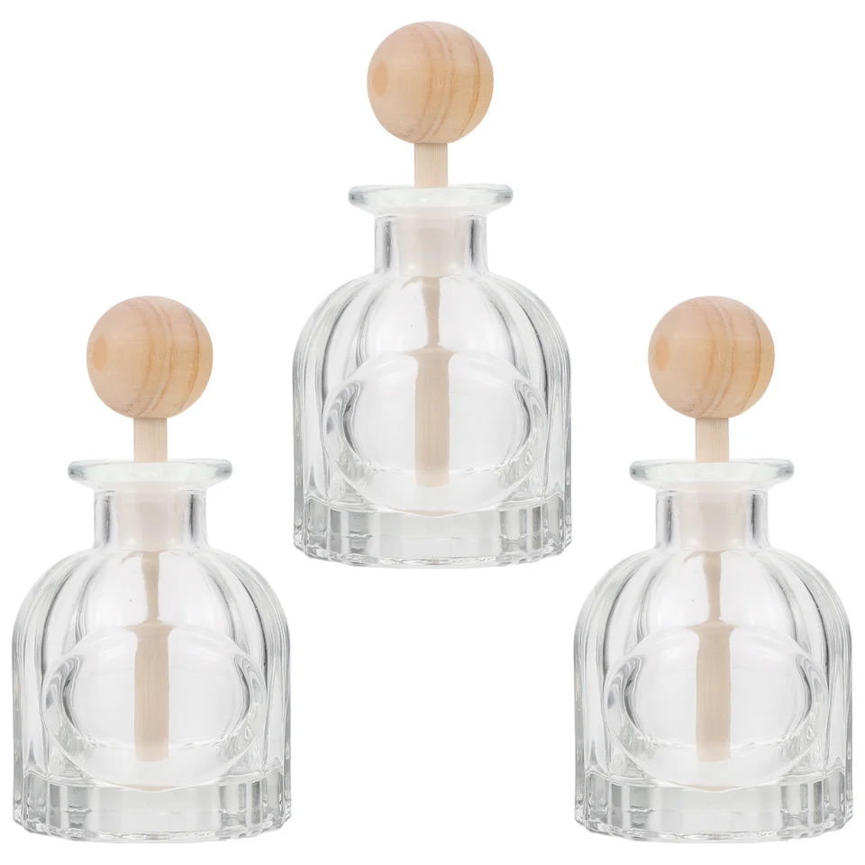 1pc Bottiglie di diffusore in vetro Bottiglie di olio essenziale Contenori per aromaterapia con contenori di profumo cosmetico in legno  66