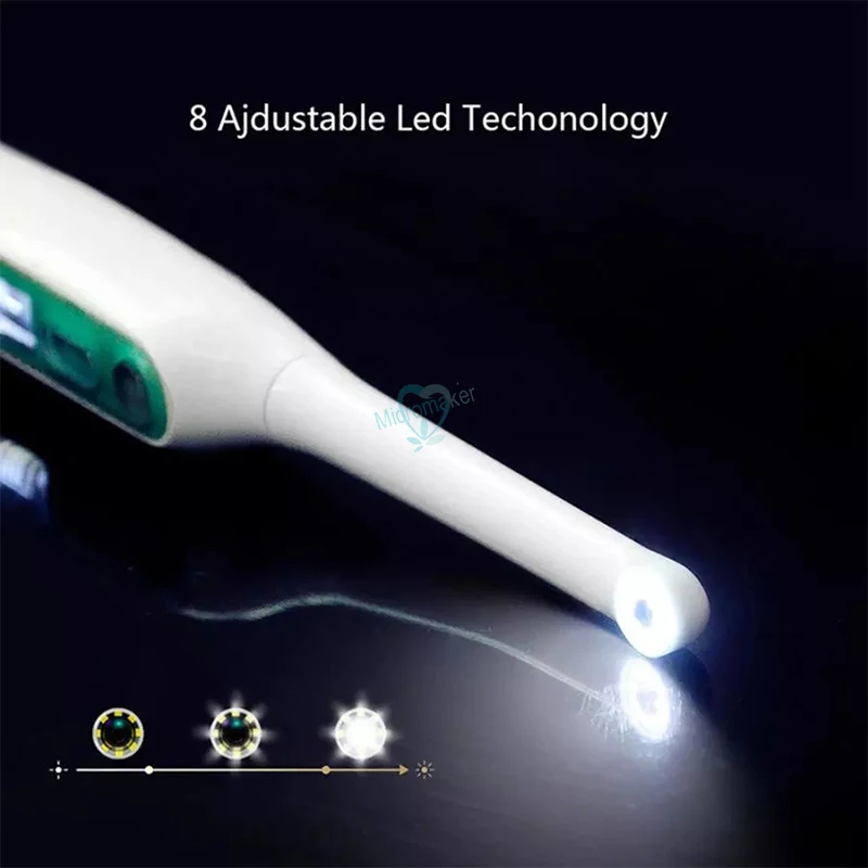 Endoscope 8 Adjustable Led Lighting Intraoral Camera Hd Video For Ios Android Teeth Inspection Endoscope