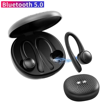 

T7 Pro TWS Wireless bluetooth 5.0 Earphone Earhooks Silicone Soft Hifi Stereo Sports In-Ear Headset with Charging Box