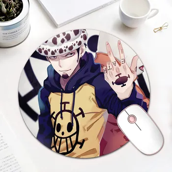 

Hot Sale One Piece Trafalgar Law Round Desk Keyboard Mousepad Anti Slip Rubber Gaming Mouse Pad Computer Accessory Mice Mat