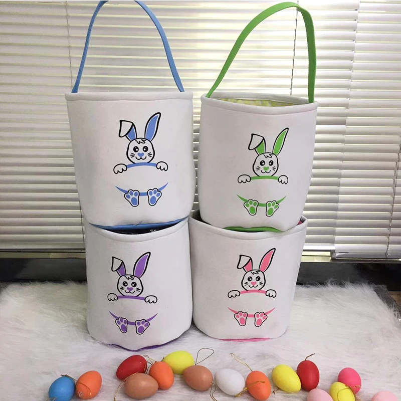 Wholesale Lovely Bunny Easter Bucket Rabbit Tote Bags Candy Egg Toy