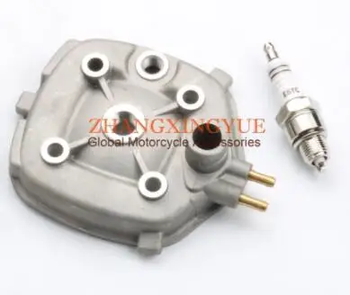 40mm 50cc 2 ходовой цилиндр головка+ E6TC свечи зажигания для Minarelli Adly/ее Chee AirTec 50 LC 50cc 70cc 40 мм 47 мм - Цвет: 40mm 50cc