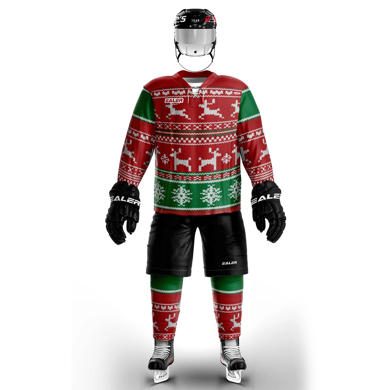 COLDOUTDOOR Рождественская винтажная хоккейная трикотажная куртка+ носки, леггинсы, комплект с лосем и снегом