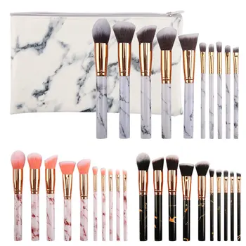 

10Pcs Portable Marble Makeup Brush Set Beauty Tools Makeup Brush Artificial Fiber 5 Large 5 Small Makeup Brushes