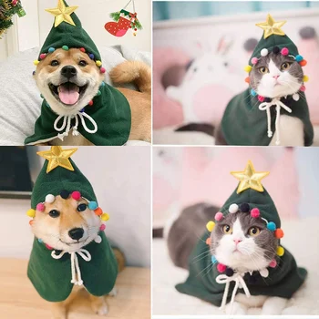 

Pet Cartoon Holiday Gift Christmas Halloween Party Decoration Cosplay Cat And Dog Headgear Mask Cloak Cloak Cosplay