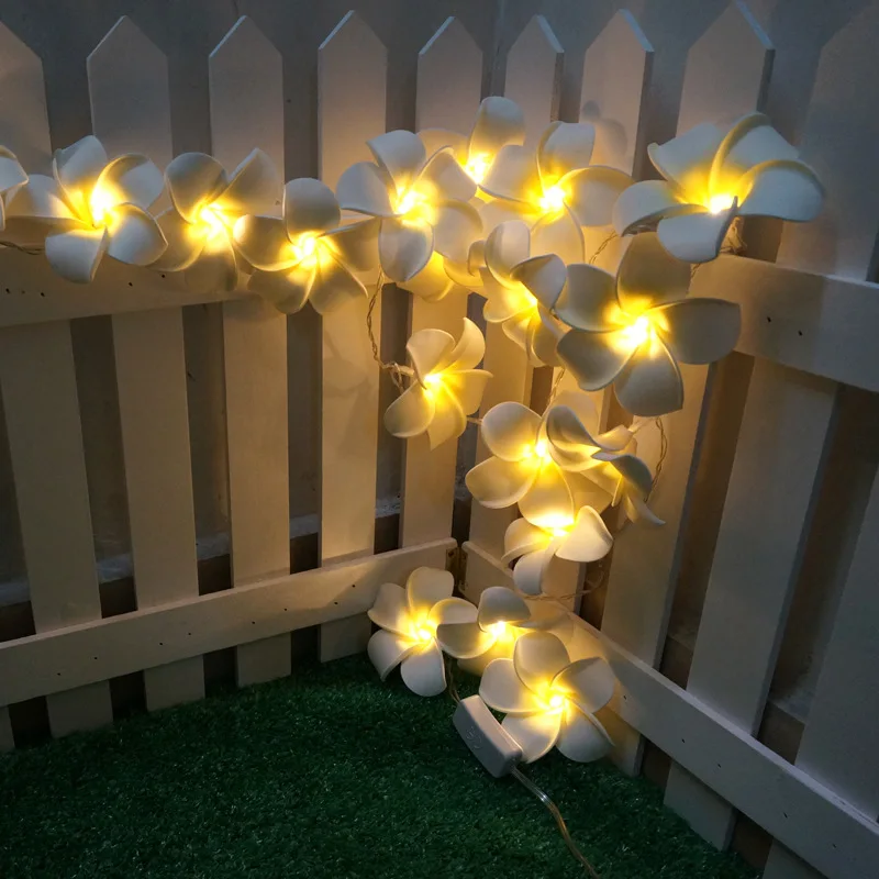 LED String Lights Plumeria Rubra Lighting Chain INS Room Decorative Lights Battery Box String Lights Wedding Outdoor Holiday Lig
