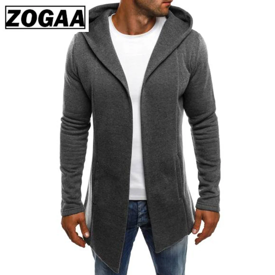 ZOGAA 2019 Spring Autumn New Men's Long Mantle Hoodies Outerwear Solid Color Hooded Streetwear Male Hoodies Sweatshirt Cloak ZOGAA 2019 Spring Autumn New Men's Long Mantle Hoodies Outerwear Solid Color Hooded Streetwear Male Hoodies Sweatshirt Cloak