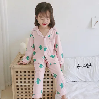 

Four Seasons Kids Pajamas Cartoon Printing Children Homewear Toddler Sleepwear Long Sleeve Casual Infant Clothing Pajamas Set