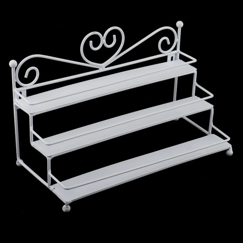 3 Tiers Metal Heart Design Cosmetic Nail Polish Display Rack Wall Mounted Tabletop Organizer Holds Up to 24 Bottles