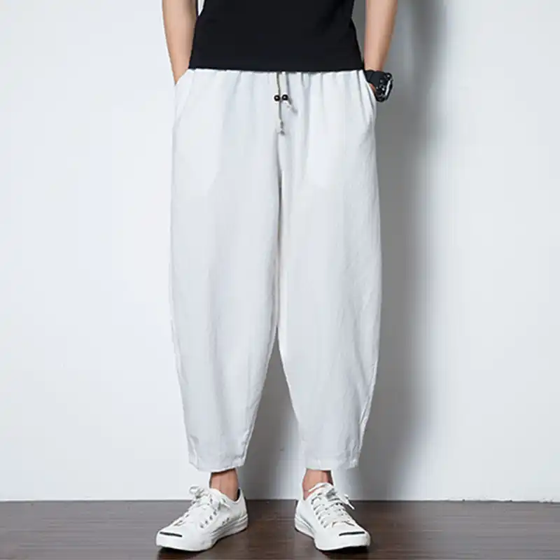 white baggy trousers mens