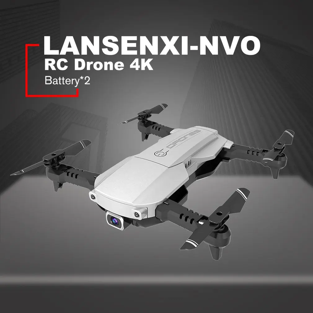 LANSENXI-NVO складной 2,4 ГГц WiFi FPV Дрон 4K камера RC Дрон в режиме реального времени Трансмиссия самолет игрушка с 2 батареями