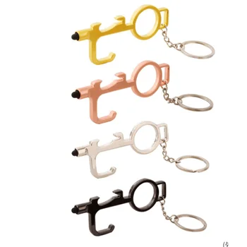 

100pcs Non-Contact EDC Door Opener Bottle Opener Contactless Safety Tool Door Handle Hook Multi Opener Hygiene Hand Key Chain