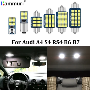 

KAMMURI 18Pcs Canbus Error Free White LED Car Interior lamp Light Package Kit For Audi A4 S4 RS4 B6 B7 Sedan Wagon (2002-2008)