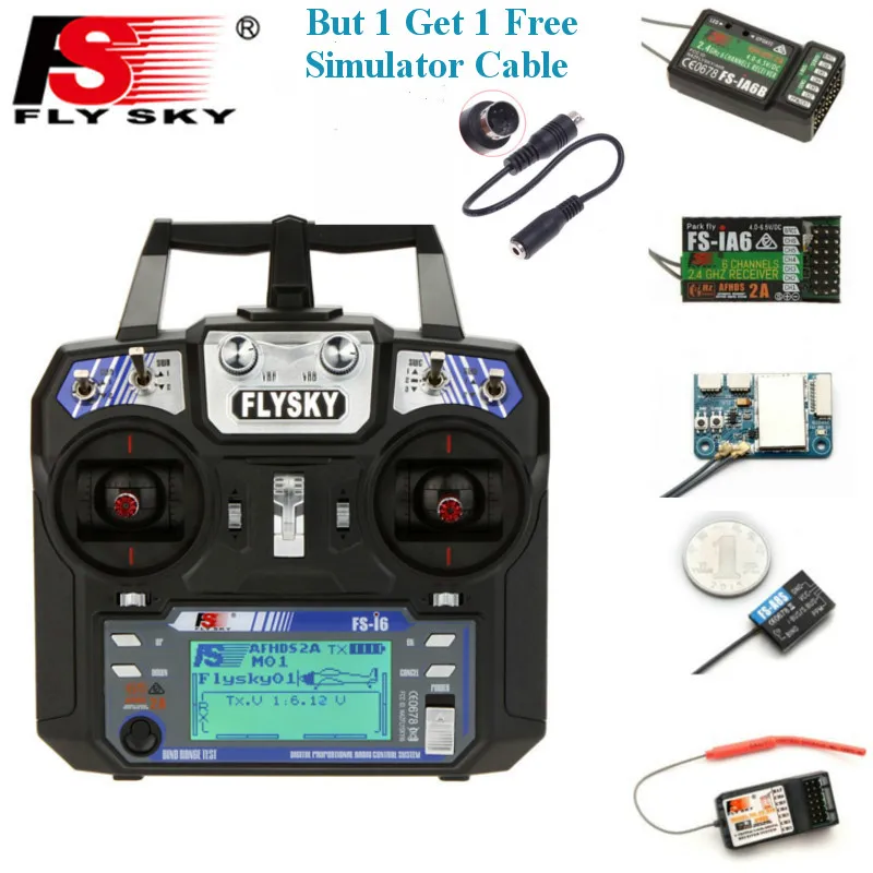 Controlador de Rádio para rc Transmissor com Ia6b Flysky Afhds X6b A8s R6b Ia10b Receptor Fpv Drone Avião Fs-i6 i6 2.4g 6ch