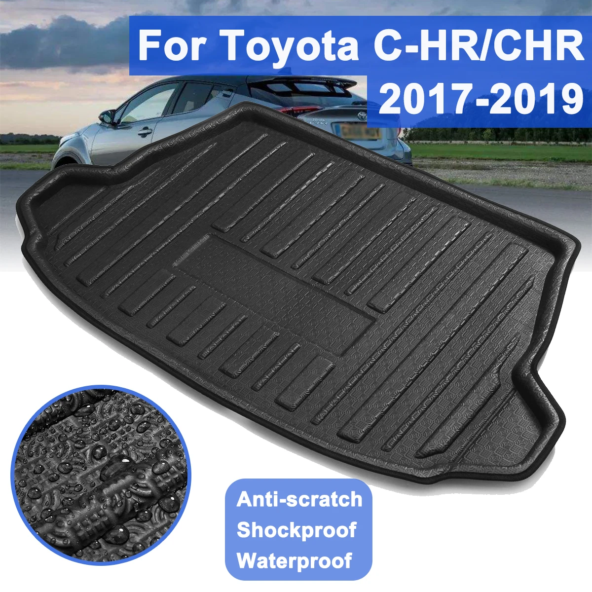 

For Toyota C-HR CHR 2017+ Rear Trunk Cargo Boot Liner Tray Floor Mat Trunk Liner Boot Cargo Mat Tray Car Accessories