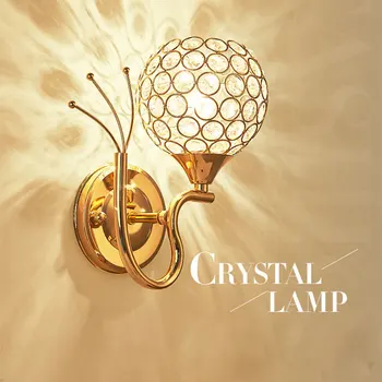 

E27 Circular wall lamp LED crystal lamps lanterns of contemporary contracted stair creative living room lamp bedroom light EA