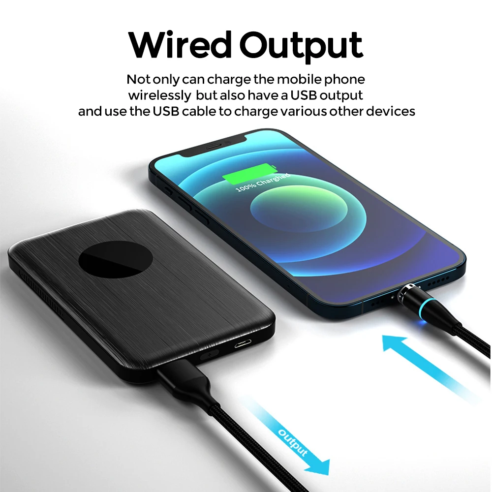 YKZ Беспроводное зарядное устройство Power Bank 4000 мАч портативный ультра тонкая