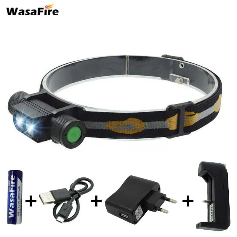 

Super Bright Waterproof Frontal Headlight 3800 Lumens Rechargeable 6 Modes LED Headlamp Portable Camping Fishing Torch Lantern