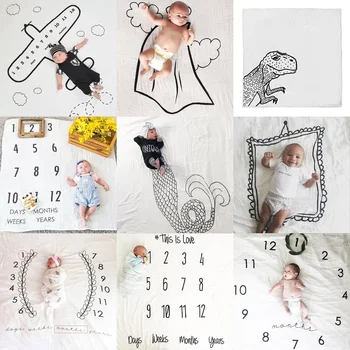 

9 Styles Cartoon Lovely Multi-function Baby Play Mats Infant Portray Blanket Bath Towel Nordic Kids Bed Room Decor Photo Props